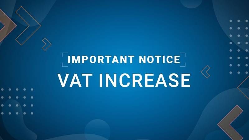 We're adjusting our pricing from 01 May 2025 due to the VAT increase