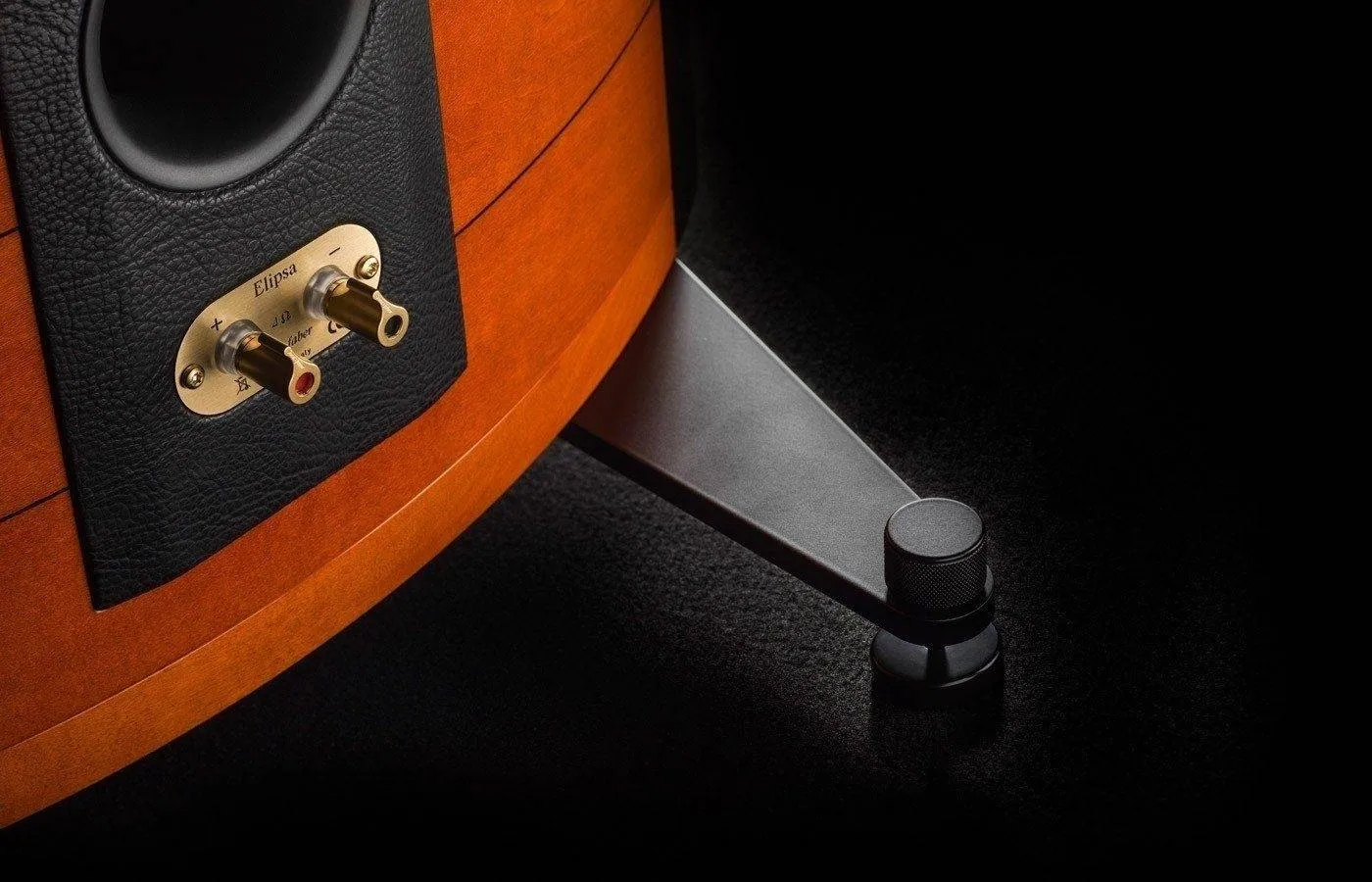 Sonus Faber Elipsa Red — maple cabinet edge